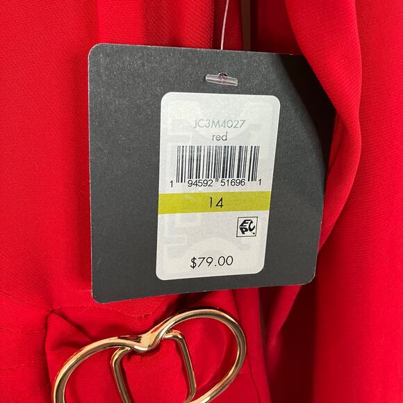 Jessica Howard | Red Pleated Side Waist Sheath Dress NWT Womens 14 - Picture 5 of 7